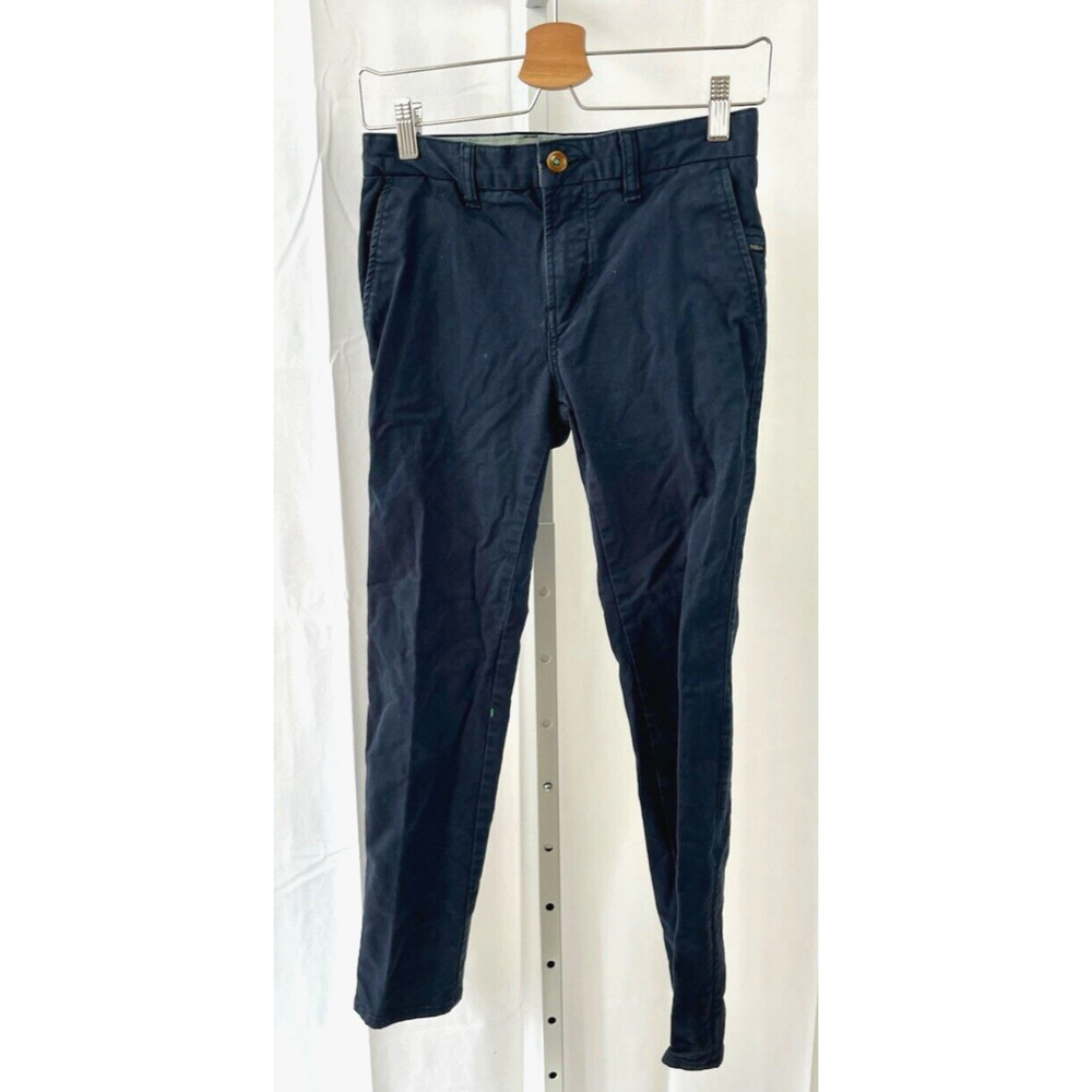 VISSLA Size 27 High Tider Flat Front Zip Fly Cotton Chino Pants Navy Blue